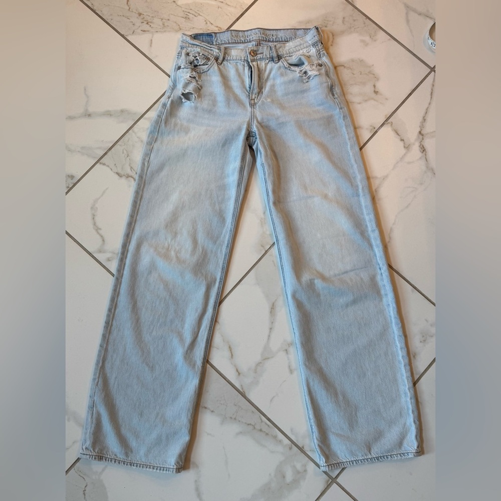 American Eagle Outfitters~Low Rise Skater Jeans 
~Size 0~LONG~Distressed